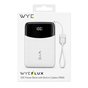 10K Power Bank With Built-in Cables PB68 - White