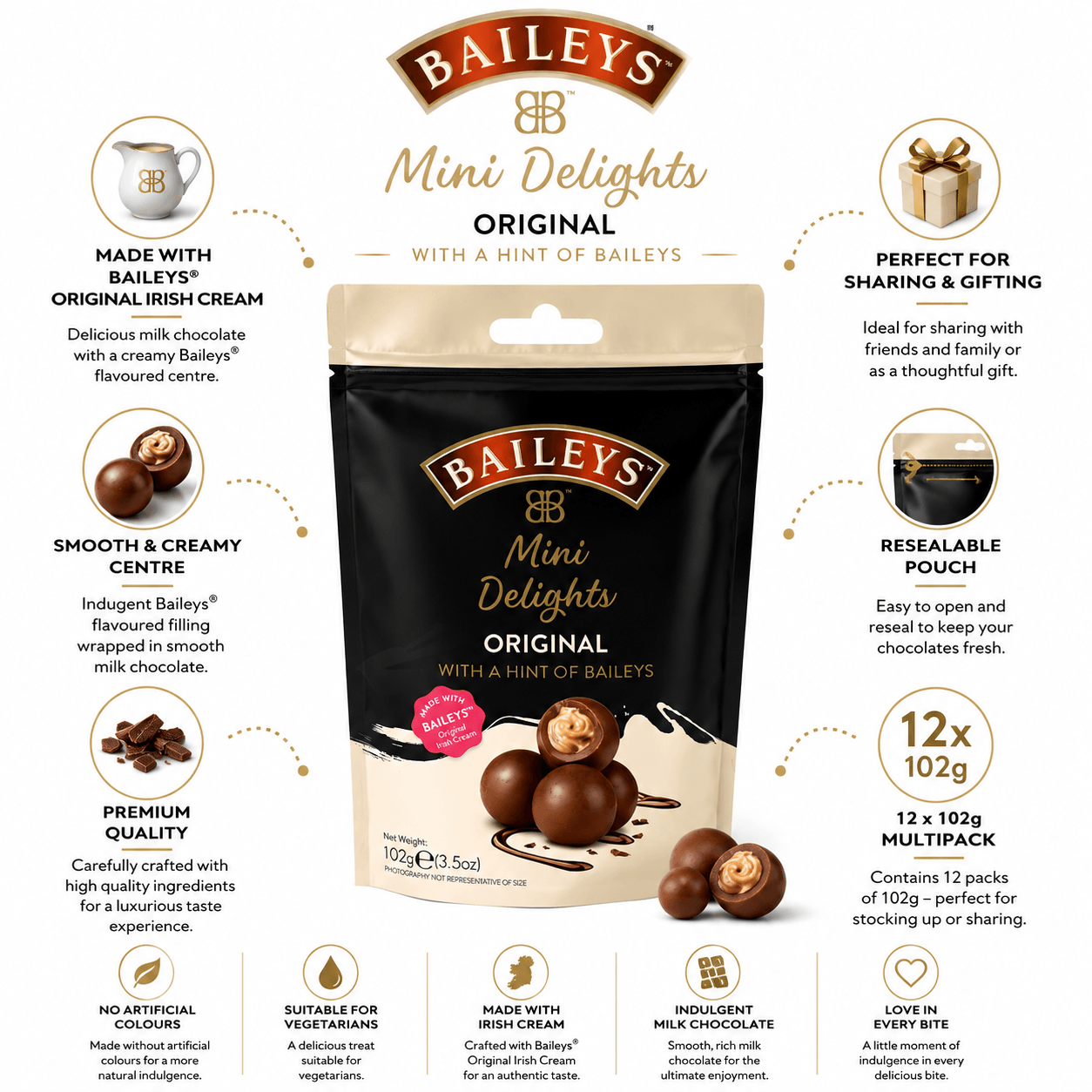 Baileys Mini Delights Chocolate Truffles 12 x 102g