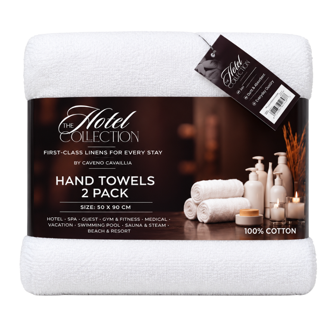 The Hotel Collection 100% Cotton Hand Towels – White 2 Pack