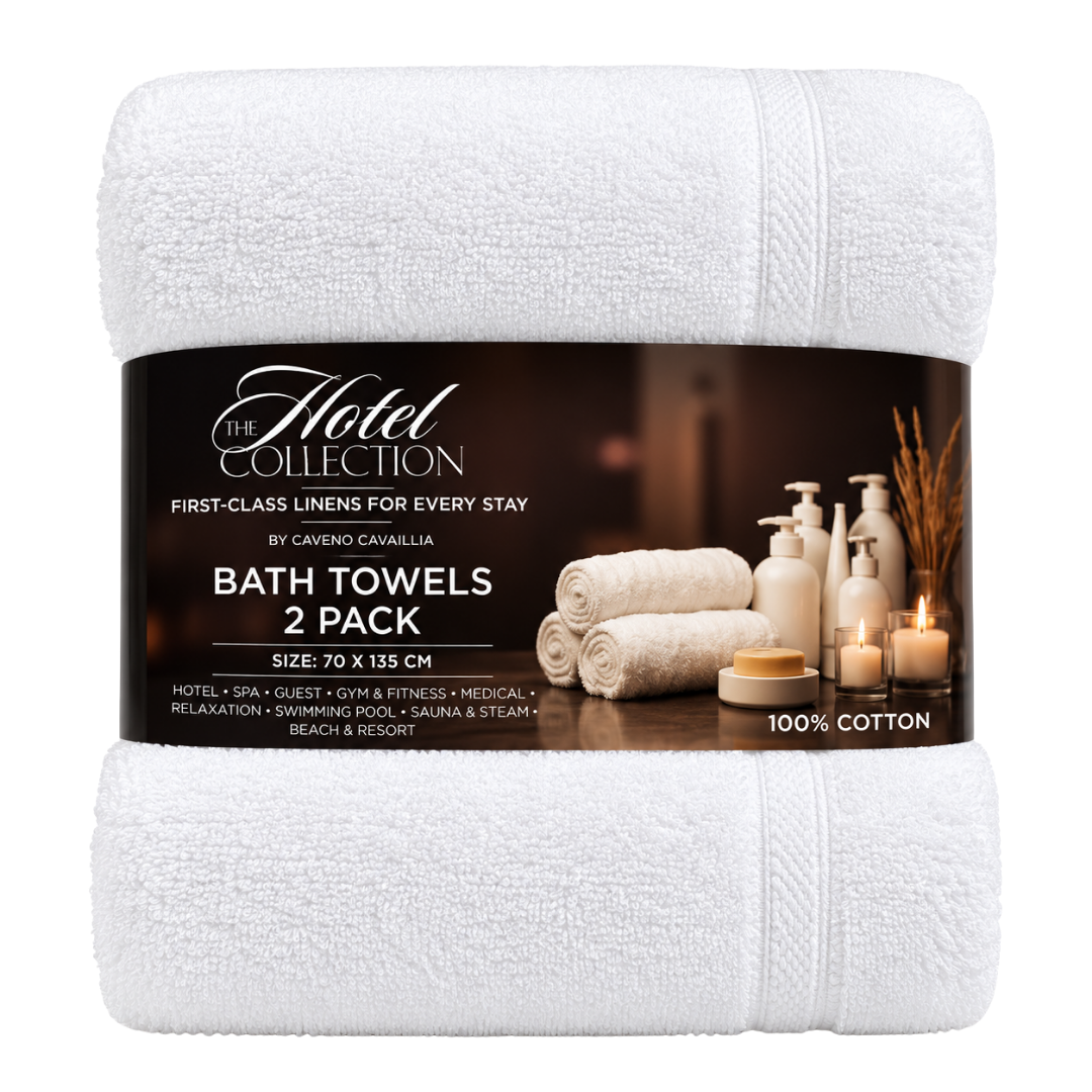 The Hotel Collection 100% Cotton Bath Towels White 2 Pack