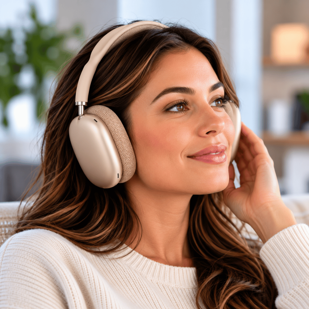 Max Wireless Headphones With Smart Case- Gold