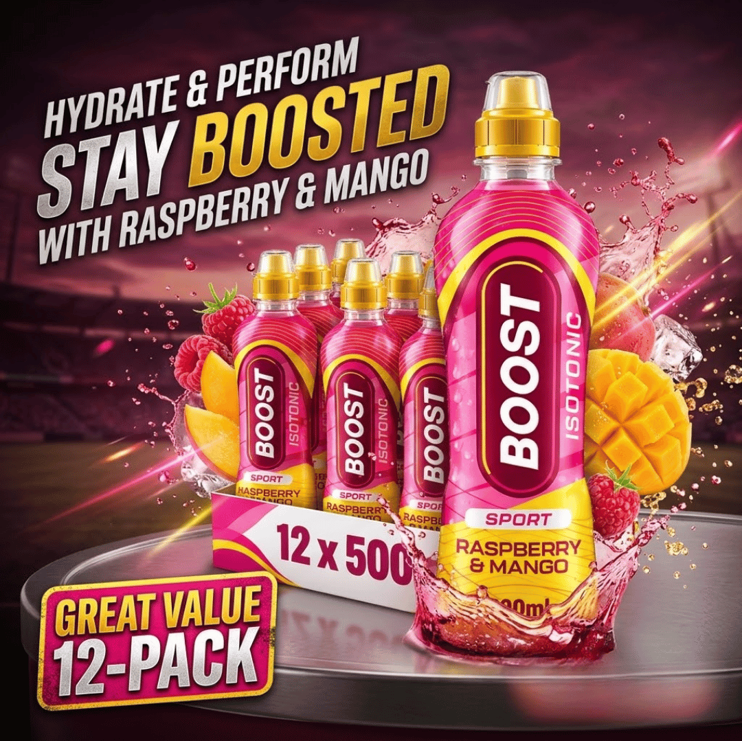 Boost Sport Isotonic Raspberry & Mango Drink 500ml Pack of 12