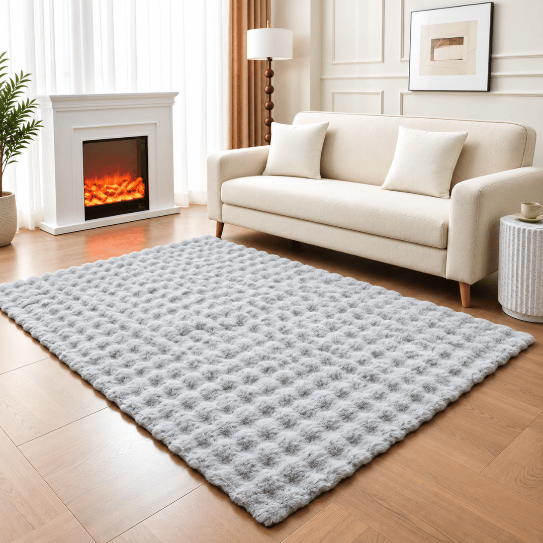 Gaveno Cavailia Bubble Faux Rabbit Fur Rug 120x160 Grey