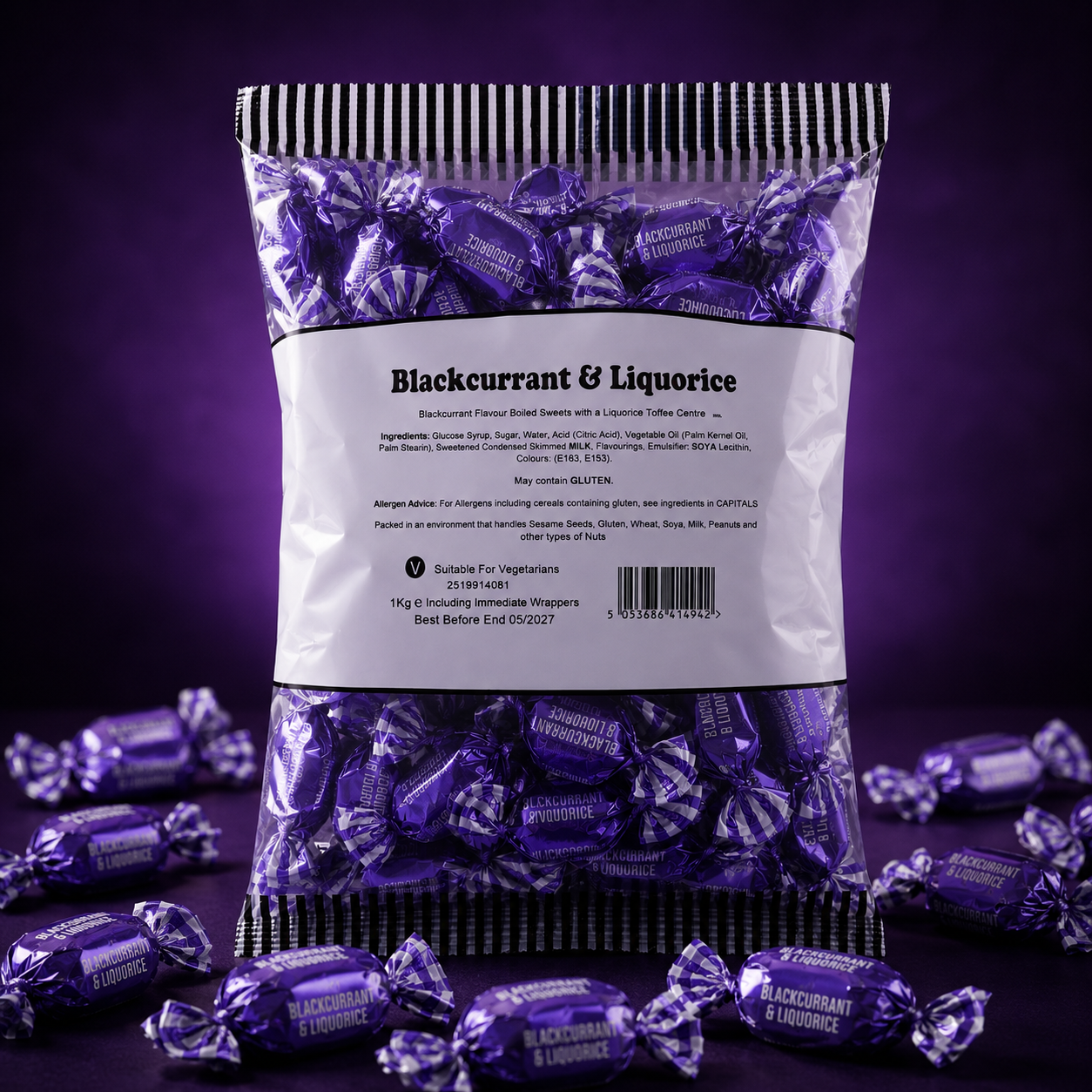 Traditional Blackcurrant & Liquorice Boiled Sweets 1kg