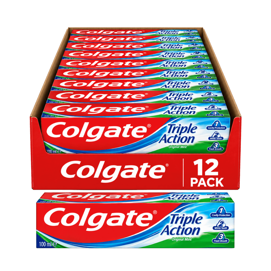 Colgate Triple Action Original Mint Toothpaste 12 x 100ml Multipack