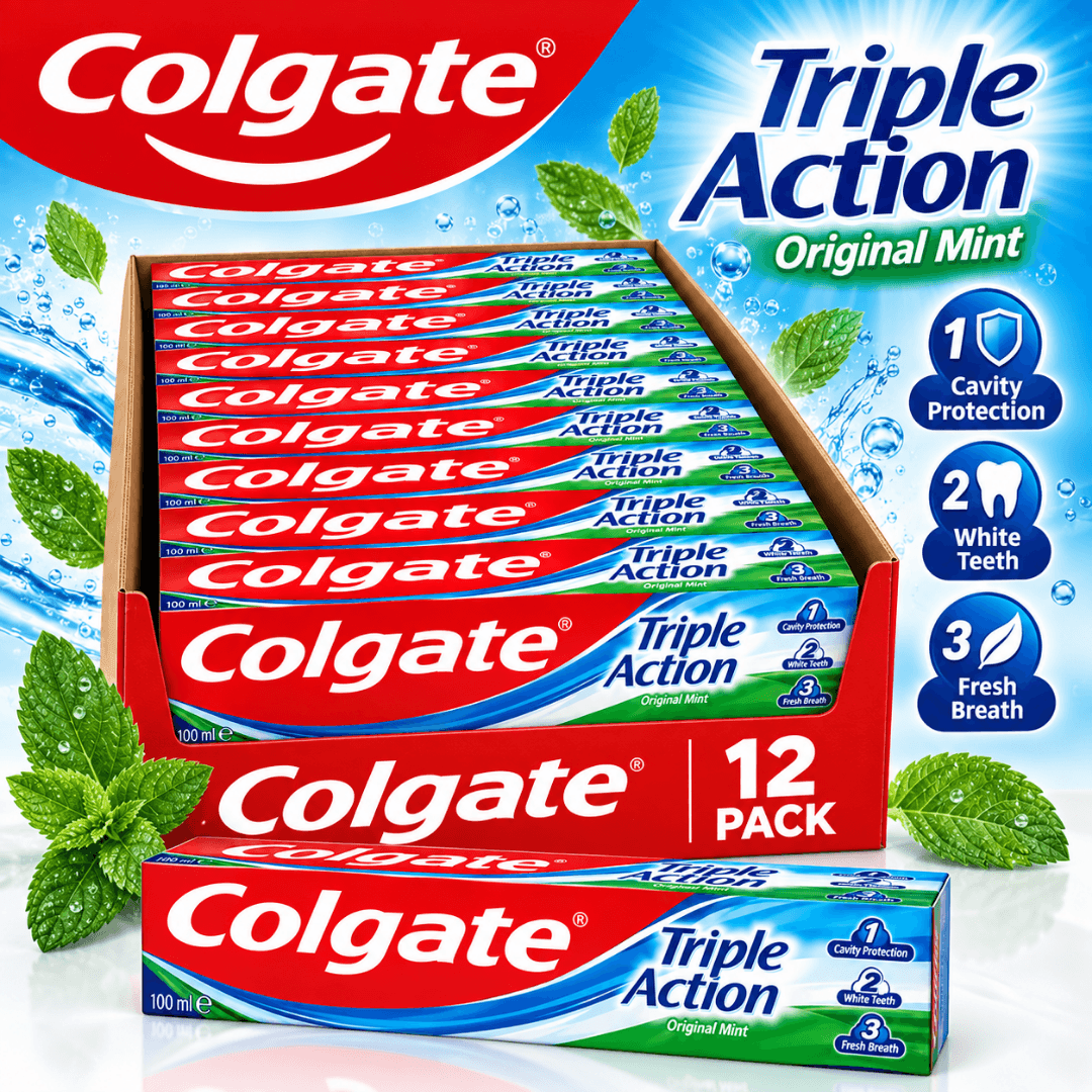 Colgate Triple Action Original Mint Toothpaste 12 x 100ml Multipack