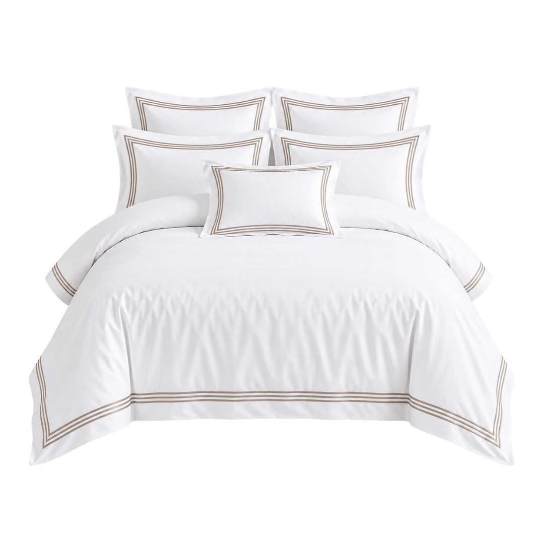 Devore Double Duvet Cover Set  White Latte