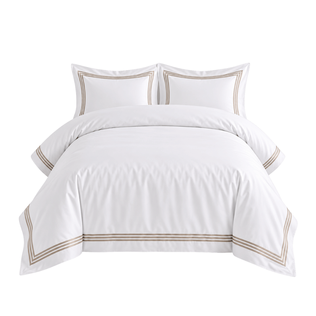 Devore Single Duvet Cover Set White Latte