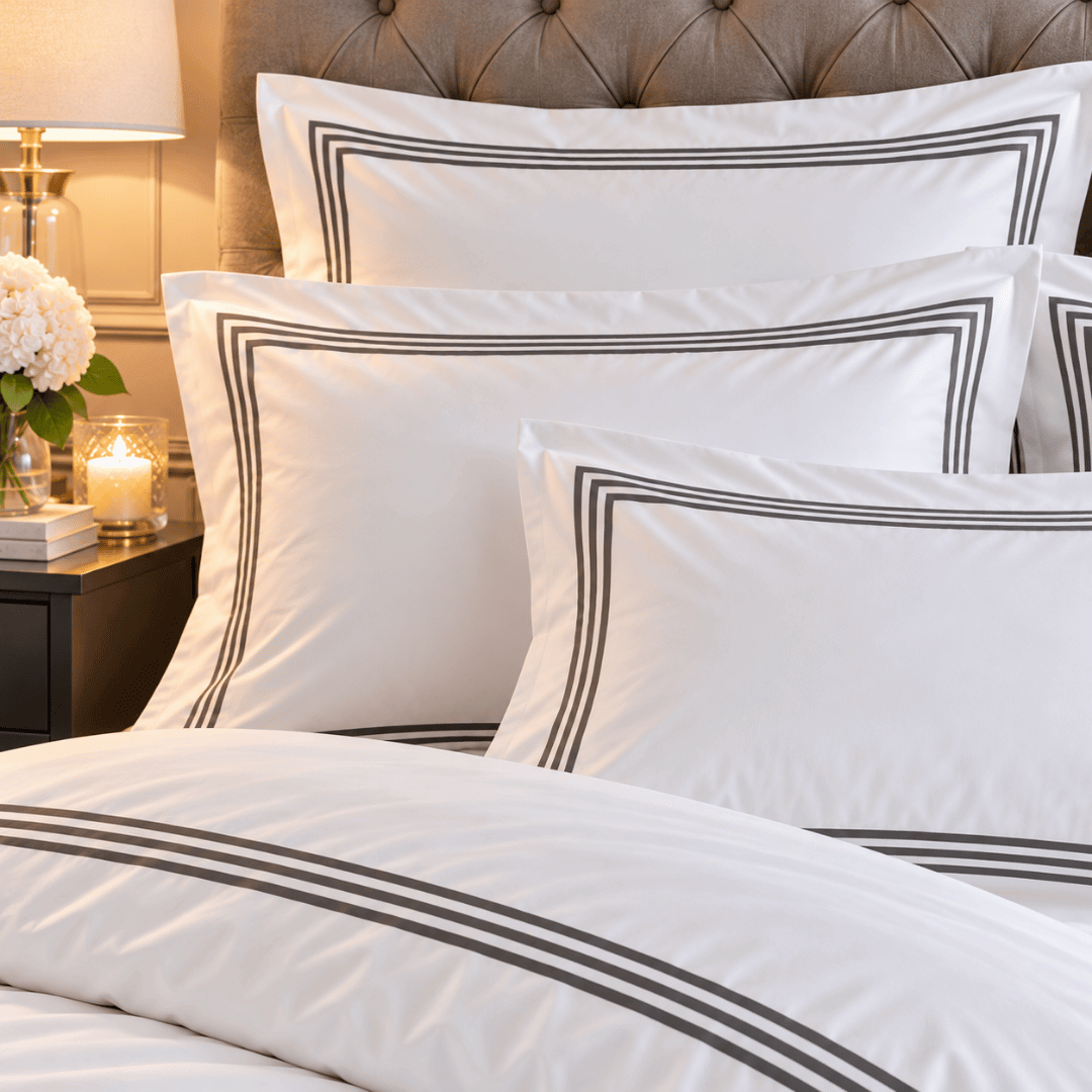 Devore King Size Duvet Cover Set White Grey