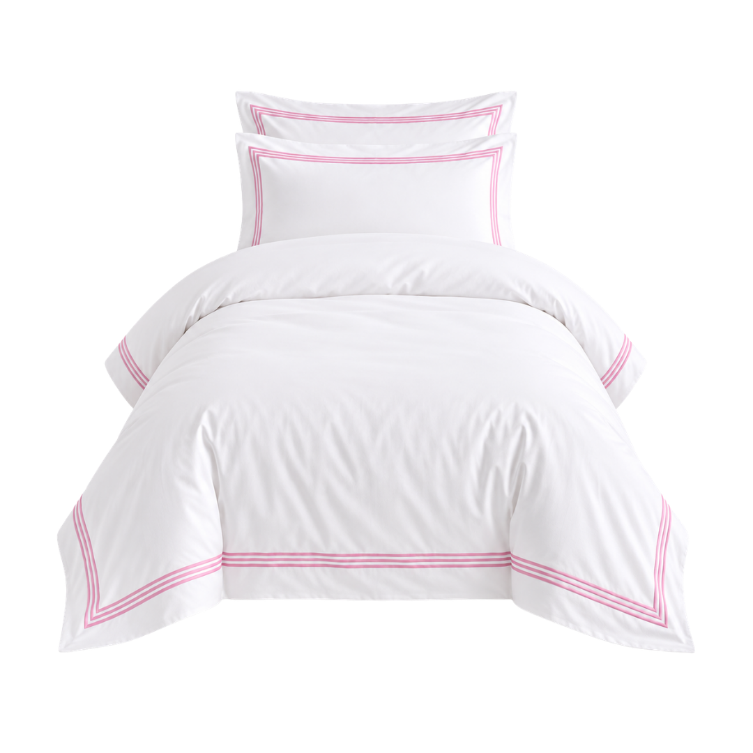 Devore Single Duvet Cover Set White & Pink
