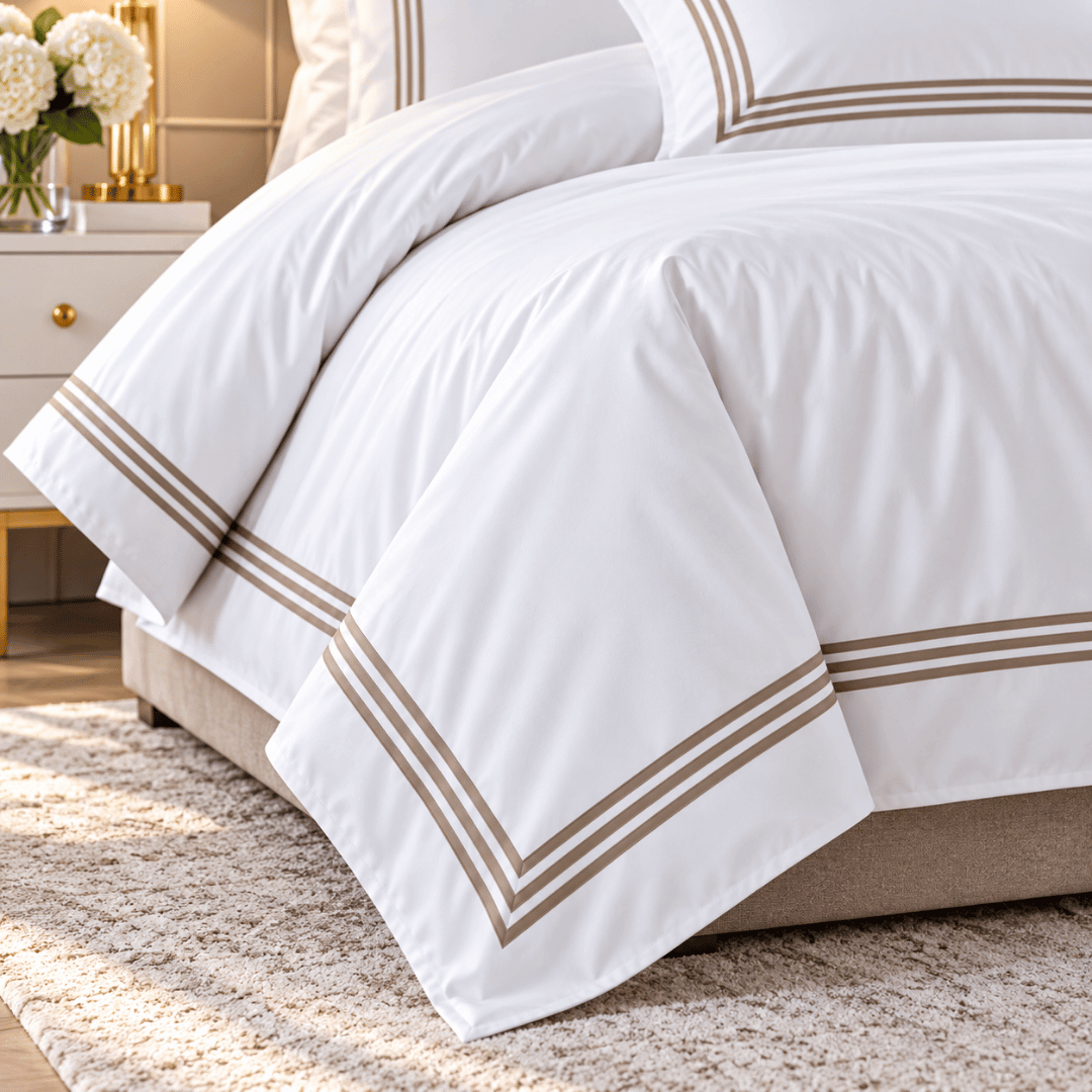 Devore Single Duvet Cover Set White Latte