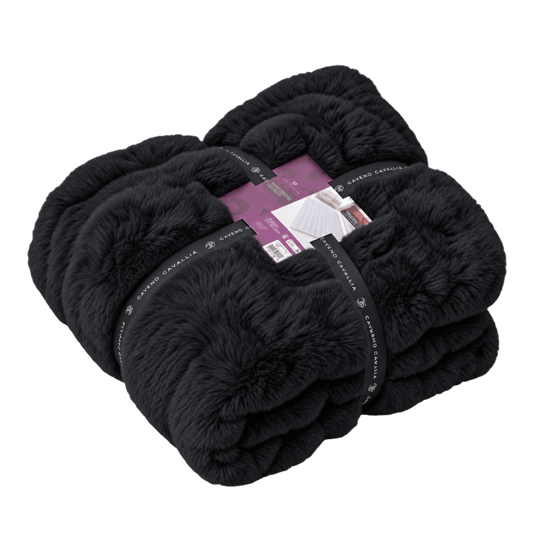 Gaveno Cavailia Bubble Rabbit Fur Rug 120x160 Charcoal
