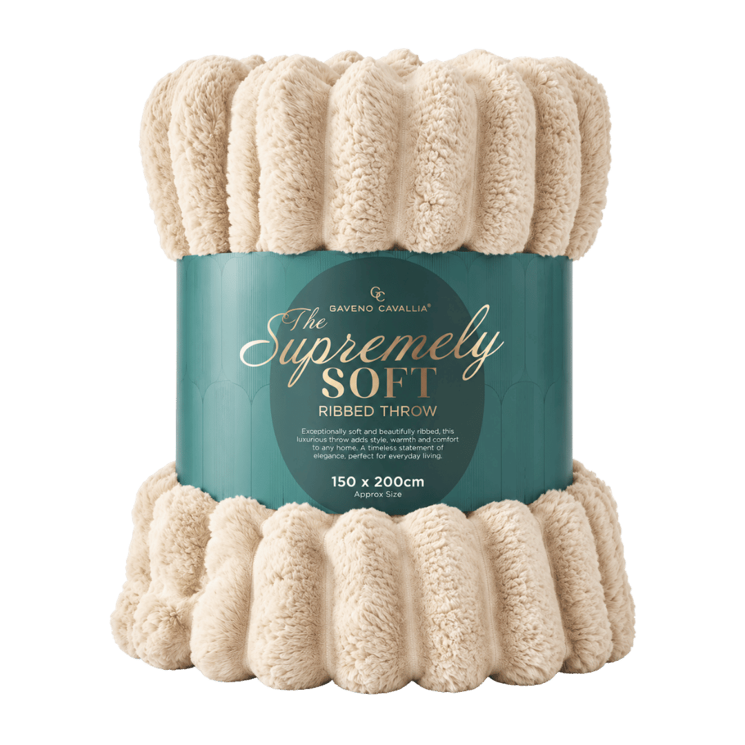 Gaveno Cavailia Supreme Ribbed Throw 150x200 Cream