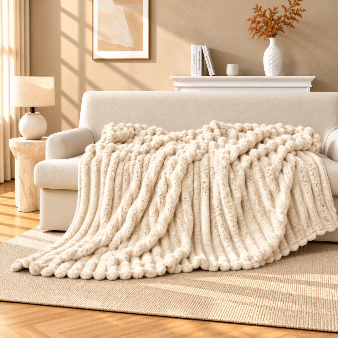 Gaveno Cavailia Supreme Ribbed Throw 150x200 Cream