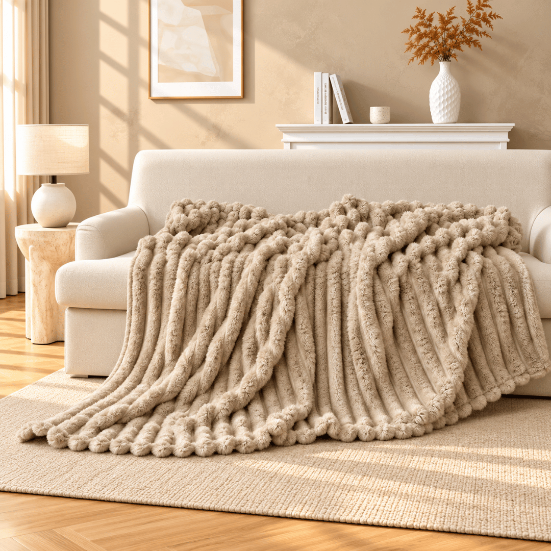 Gaveno Cavailia Supreme Ribbed Throw 150x200 Natural