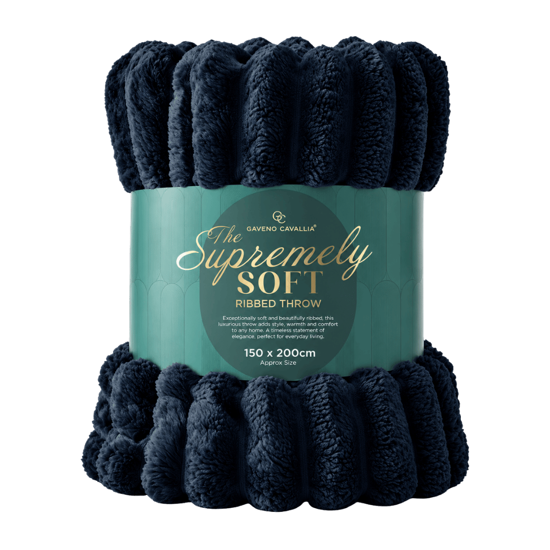 Gaveno Cavailia Supreme Ribbed Throw 150x200 Navy