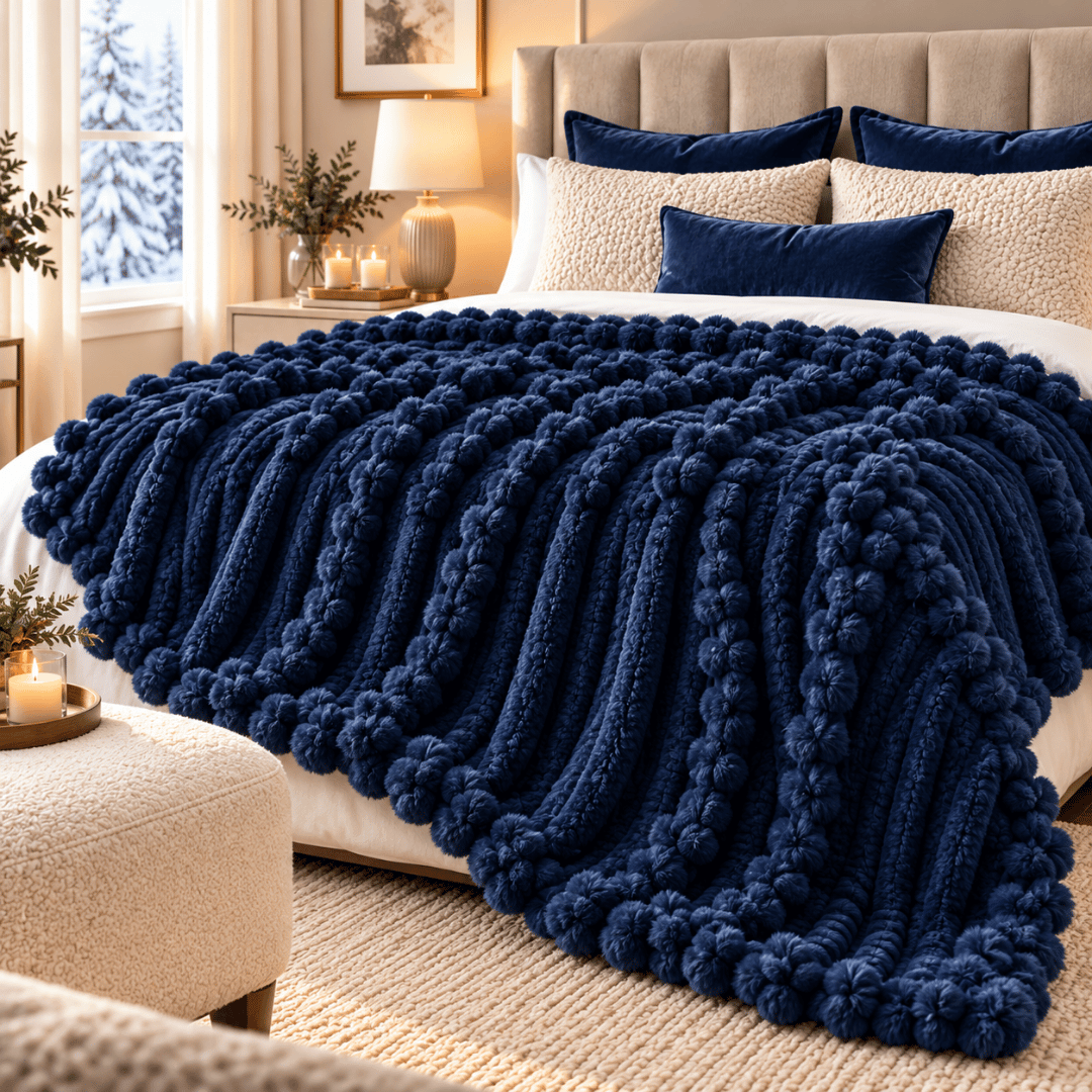 Gaveno Cavailia Supreme Ribbed Throw 150x200 Navy