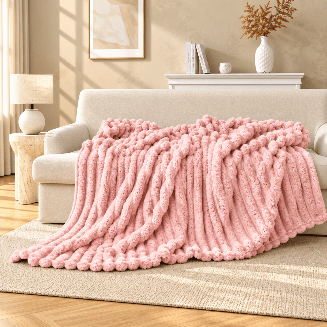 Gaveno Cavailia Supreme Ribbed Throw 150x200 Pink