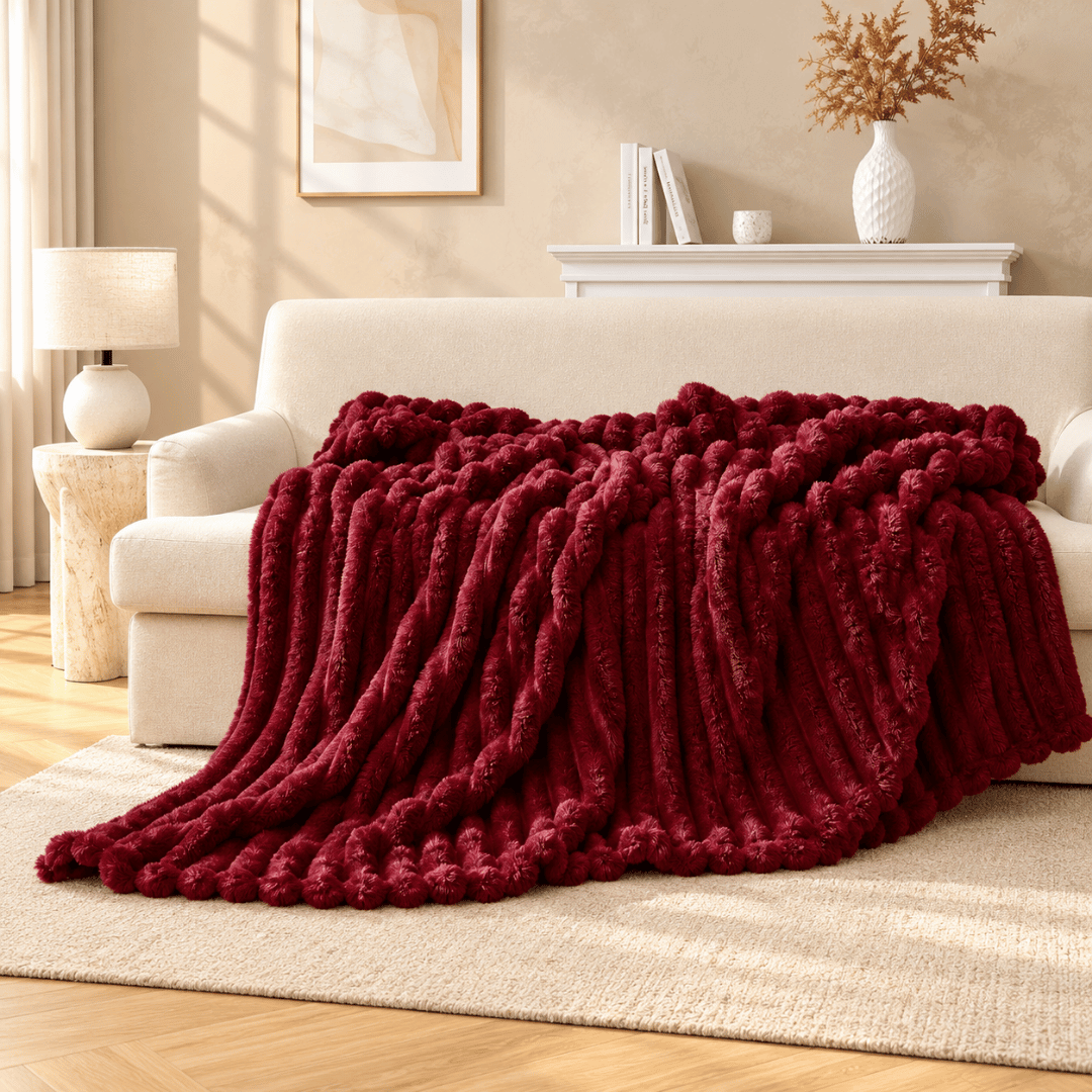 Gaveno Cavailia Supreme Ribbed Throw 150x200 Red