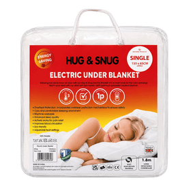 Hug & Snug Under Electric Blanket for Single Bed with Overheat Protection 65 x 135cm