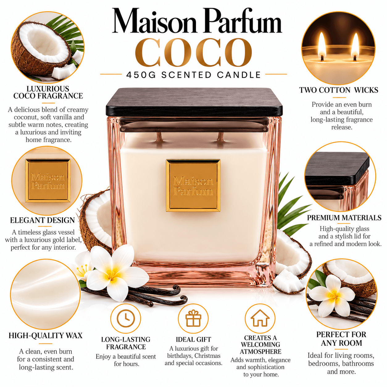 Maison Parfum Coco 450g Candle