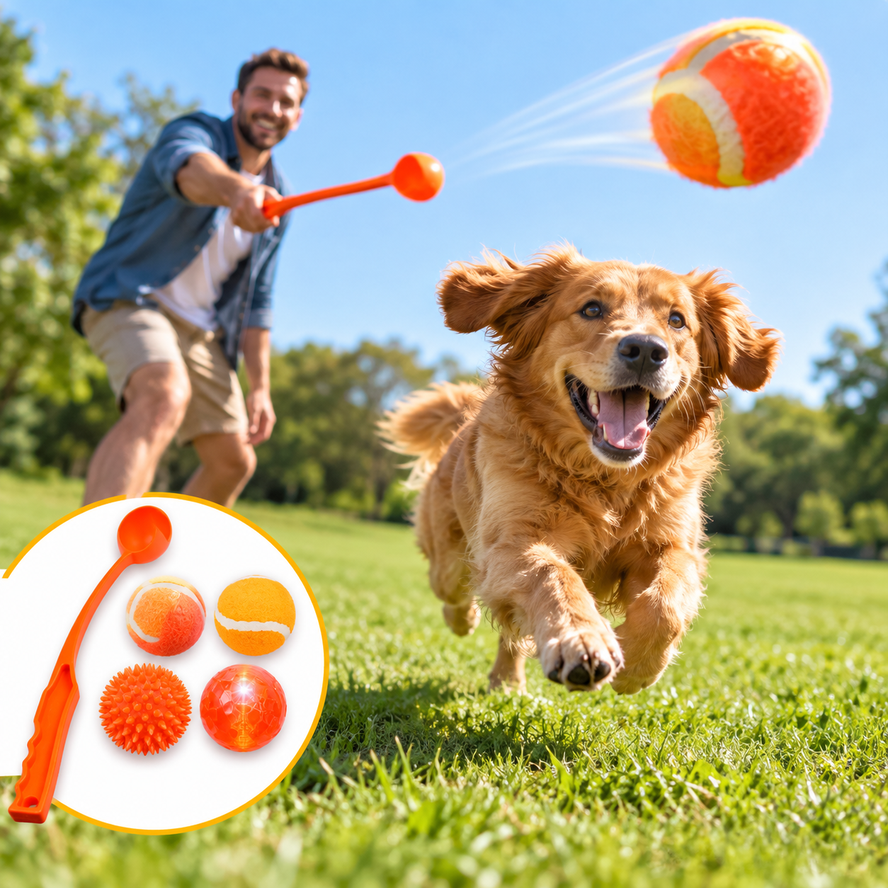 Pet Living Outdoor Ball Launcher Play Set