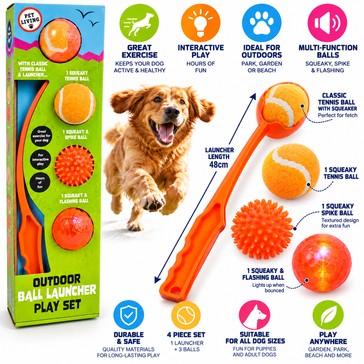 Pet Living Outdoor Ball Launcher Play Set