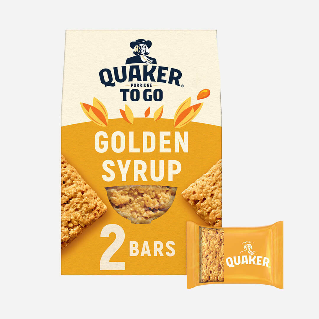 Quaker Oat Porridge To Go Golden Syrup Breakfast Bars
