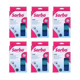 Sorbo Recycled Microfibre Cleaning Cloths Multipurpose 6 x 4pcs