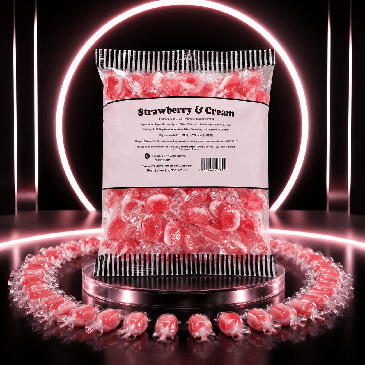 Strawberry & Cream Boiled Sweets 1kg