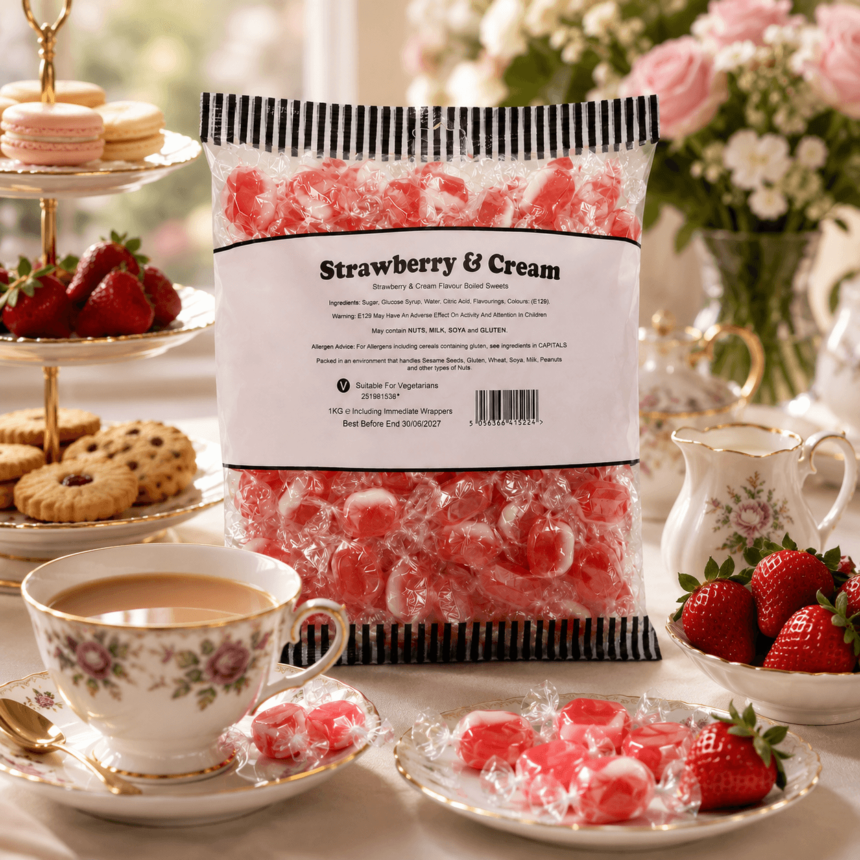 Strawberry & Cream Boiled Sweets 1kg
