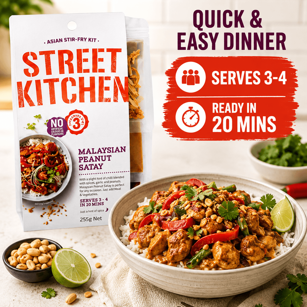 Street Kitchen Malaysian Satay Chicken Meal Kit 4 x 255g