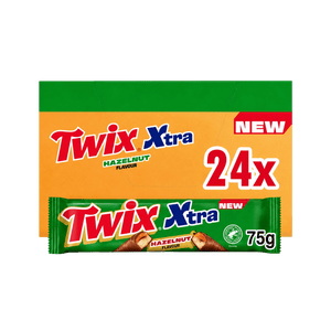 Twix Xtra Chocolate Hazelnut Biscuit Twin Bars 24 x 75g