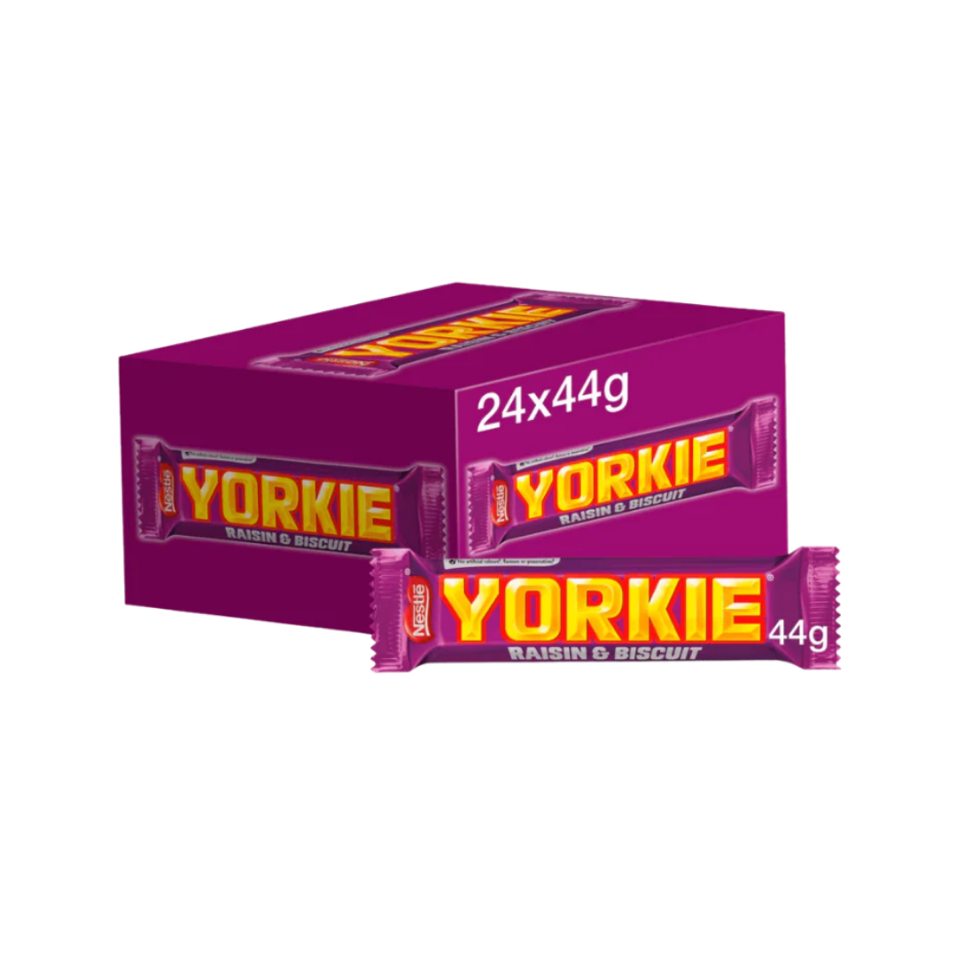 Yorkie Raisin & Biscuit Chocolate Bars 24 x 44g Bars