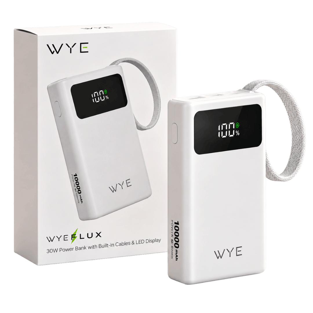 WYE 30W Power Bank With Built-In Cables & LED Display