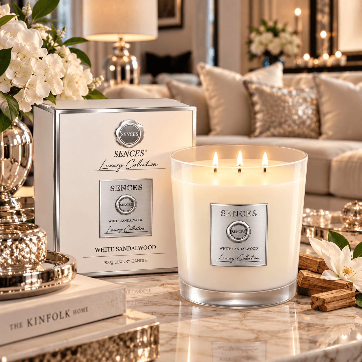 Sences White Sandalwood 900g Luxury Collection Candle
